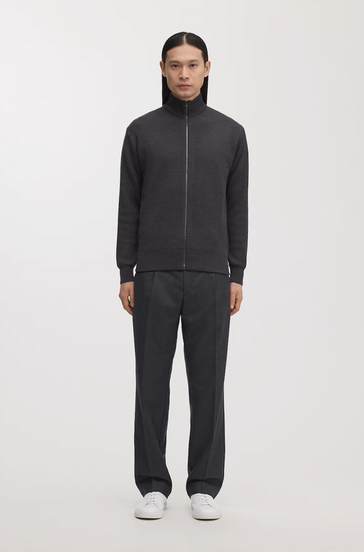 Wool Knit Zip Sweater