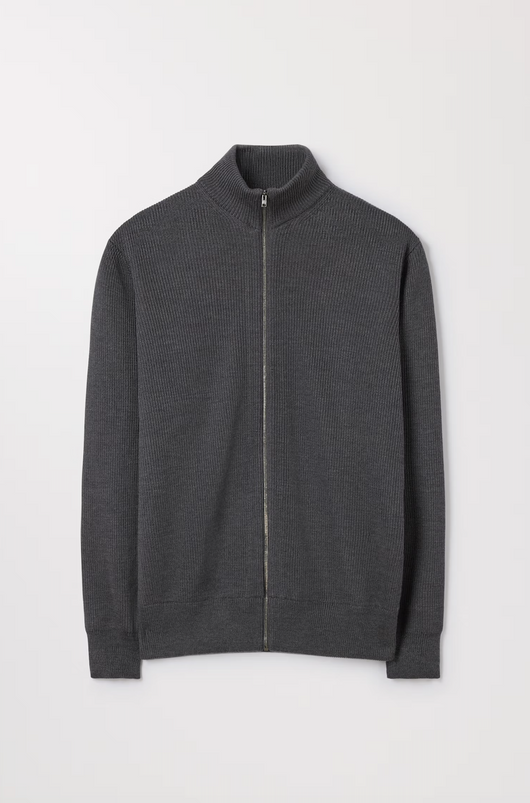 Wool Knit Zip Sweater