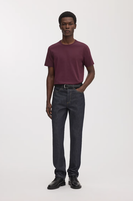 Cotton T-Shirt in Burgundy