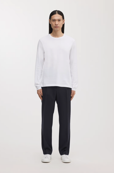 Long Sleeve Cotton T-Shirt in White