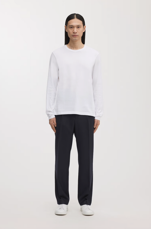 Long Sleeve Cotton T-Shirt in White