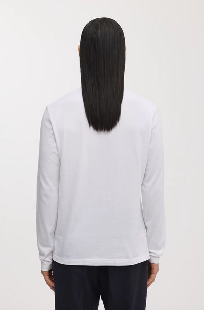 Long Sleeve Cotton T-Shirt in White