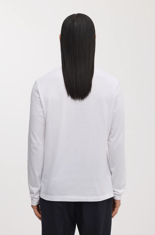 Long Sleeve Cotton T-Shirt in White
